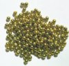 200 4mm Lime Round Glass Pearl Beads